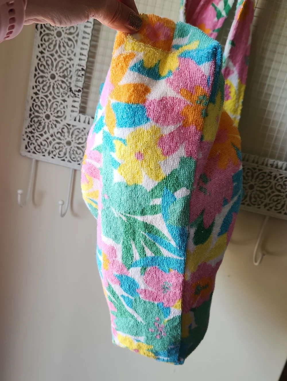 Show Me Your MUMU Floral Bag Tote Terrycloth Resortwear